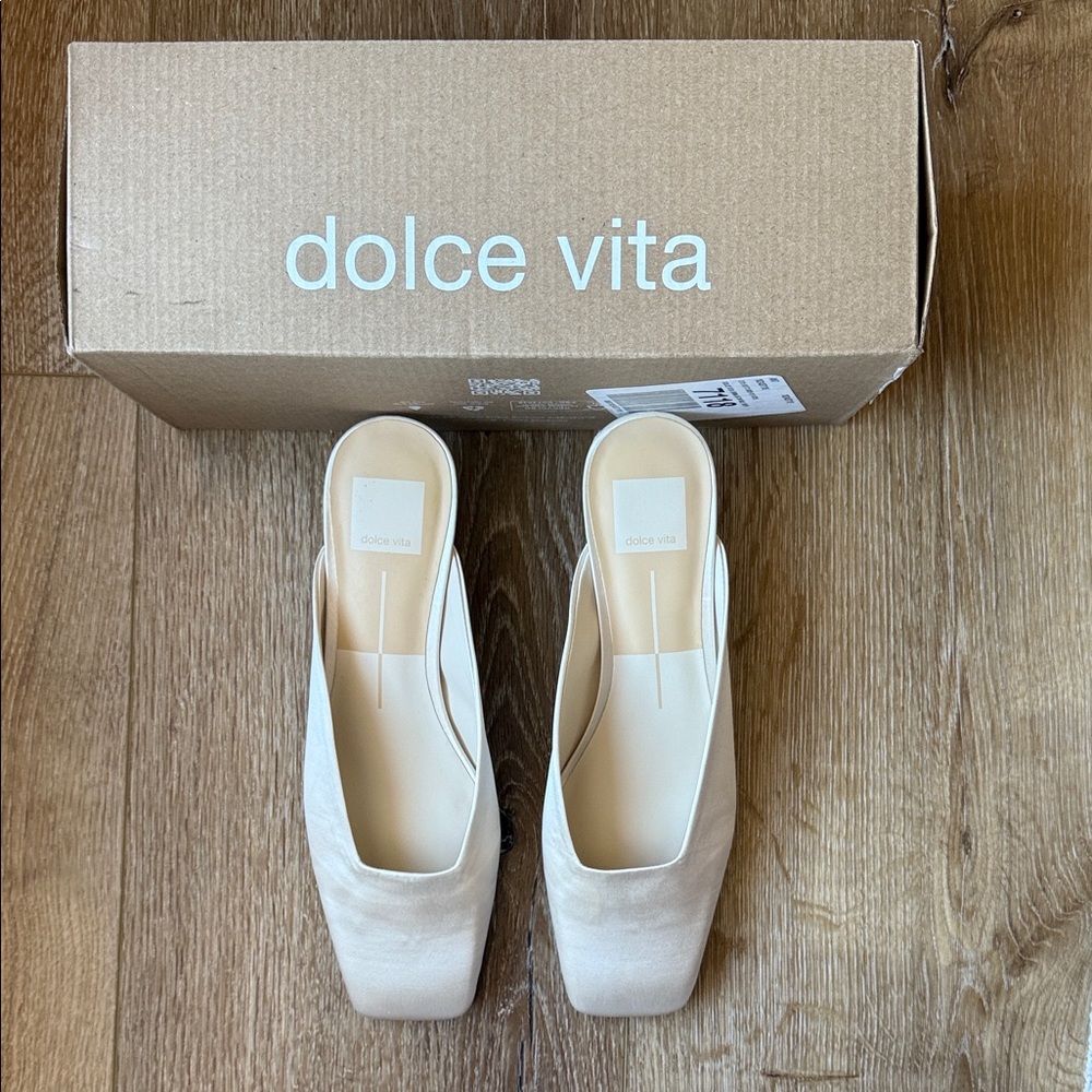 Dolce Vita Umata Cream Kitten Heel Mules for Women